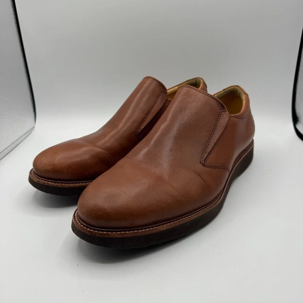 Samuel Hubbard Shoes Men US 11 EU 45 Brown Leather Slip On Loafers Wide